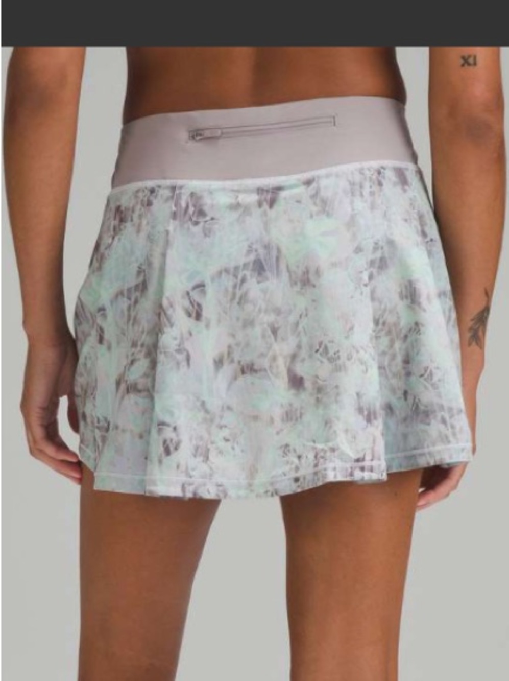 NWOT Lululemon Pace Rival Floral Mint Gray Athletic Skort 2